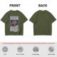 Olive green t-shirt with E.T. phone home graphic print
