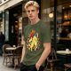 Olive T-Shirt With Super Saiyan Style Electric Cat Graphic
