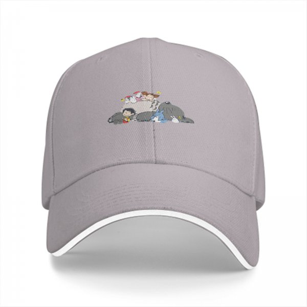 Black baseball cap with My Neighbor Totoro anime character print