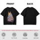 Olive T-Shirt With Meditating Cat Graphic Print