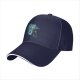 Black Baseball Cap With Blue Mythical Beast Graphic Print