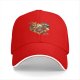 Black baseball cap with heart shaped food print design
