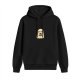 Black hoodie with cute playful ghost graphic print