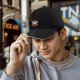 Black baseball cap with cute coffee cup and coffee text print