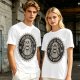 Olive T-shirt with 'Cause of Death No Kisses' Skeleton Graphic