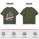 Olive T-Shirt with Cartoon Grim Reaper 'Last Responder' Print