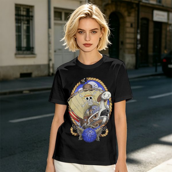 One Piece Going Merry Pirate Ship Graphic T-Shirt
