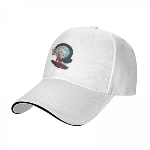 Black baseball cap with The Owl House Eda and King graphic print