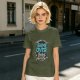 Olive t-shirt with 'Behind Every Game Over A Restart Awaits' gaming print