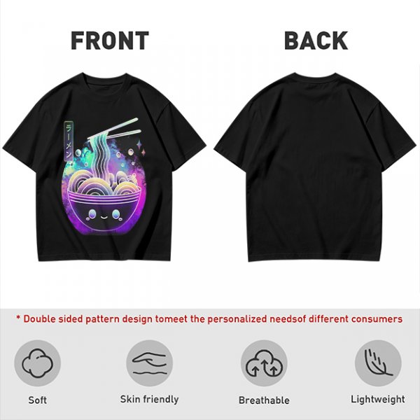 Olive T-Shirt With Galaxy Ramen Bowl Kawaii Graphic