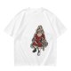 Olive T-shirt with Santa Claus on Skull Throne Graphic