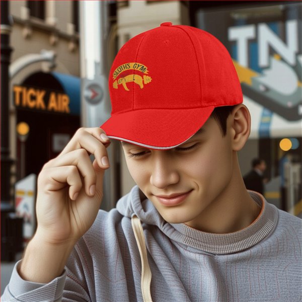 Sloths Gym Graphic Black Baseball Cap