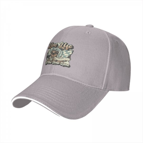 Live Life In The Slow Lane Sloth Graphic Baseball Cap
