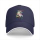 Black Baseball Cap With Dancing Unicorn Rainbow Graphic