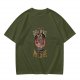 Olive graphic t-shirt with 'I can be a real devil before my coffee' print