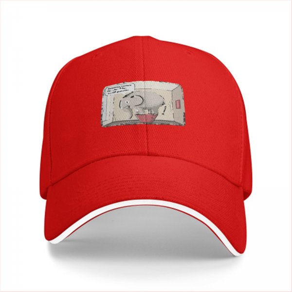 Black Baseball Cap With Elephant In Box Graphic Print
