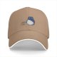 Black Baseball Cap With Blue Totoro Inspired Graphic Print