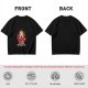 Olive Graphic T-Shirt With Fiery Donut Anime Character Print
