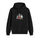 Black Hoodie With Conspiracy Themed Alien Lizard Astronaut Print