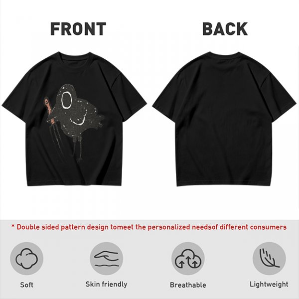 Olive T-Shirt With Dark Crow Holding Knife Graphic Print