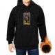 Black hoodie with capobara gangster graphic print
