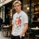 Olive green t-shirt with sarcasm juice carton and grumpy cat print