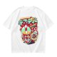 Olive t-shirt with spooky skull bubble tea graphic and Japanese text