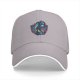 Black baseball cap with neon gothic fantasy graphic print