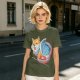 Olive T-shirt with Shiba Inu in Ramen Cup Graphic