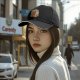 Black Baseball Cap with Retro Sunset Tiny Drinks Fruit Graphic
