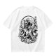 Oni Mask Samurai Floral Graphic Olive T-Shirt