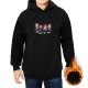 Black Hoodie With Cartoon Business Characters And Food Print