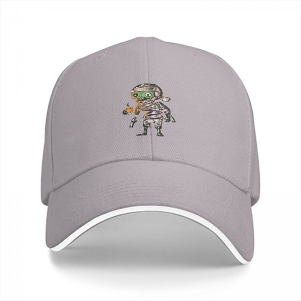 Black Baseball Cap With Cute Mummy Zombie Halloween Graphic