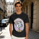 Olive T-Shirt With Cartoon Clock Holding Beer 'Happy Hour' Print
