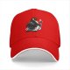 Black Baseball Cap With Cosmic Penguin Holding Ice Cream Print