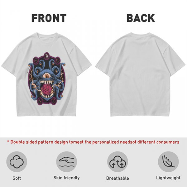 Olive T-Shirt With Dungeons & Dragons Beholder Monster Print