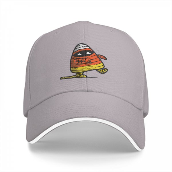 Black Baseball Cap with Mummy Candy Corn Halloween Graphic