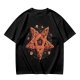 Olive T-Shirt With Pizza Pentagram Graphic Design