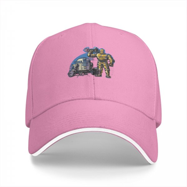 Black Baseball Cap with Star Wars R2-D2 and C-3PO Graphic