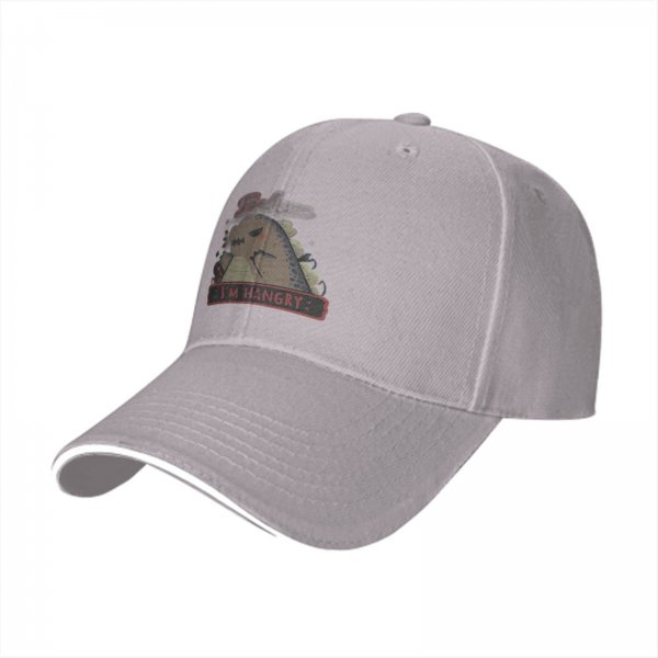 Black Baseball Cap With Hungry Dinosaur I'm Hangry Graphic