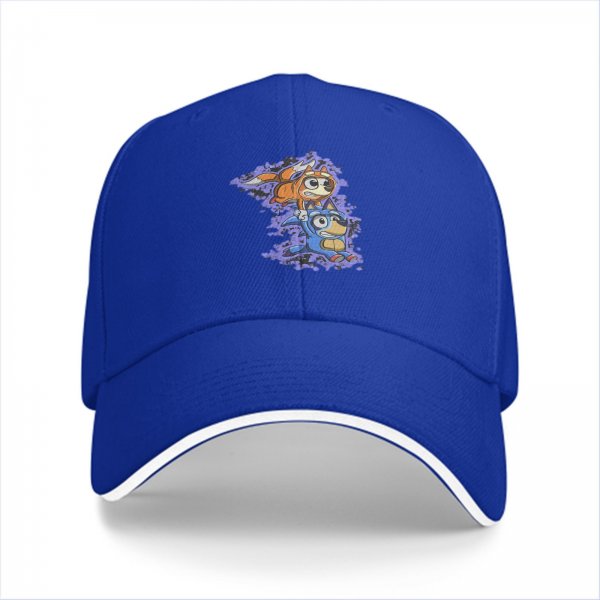 Black Baseball Cap With Cartoon Dog Characters Graphic