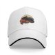 Black Baseball Cap With Lazy Cat Gaming Snack Print