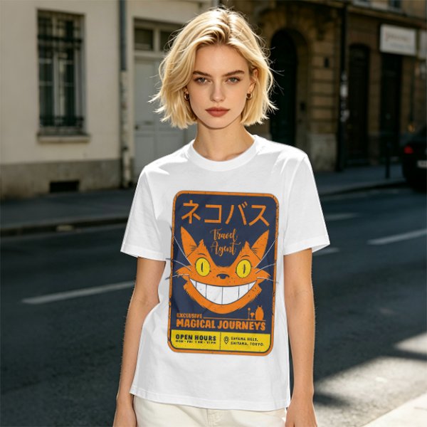 Magical Cat Bus Travel Agent Graphic T-Shirt Design