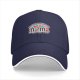 Black baseball cap with 'meh & meh' novelty candy parody design