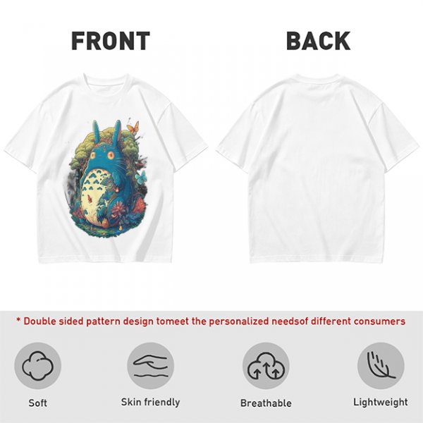 Olive T-Shirt with Whimsical Forest Spirit and Butterfly Print