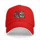 Black Baseball Cap With Robot And Mushroom Graphic Print