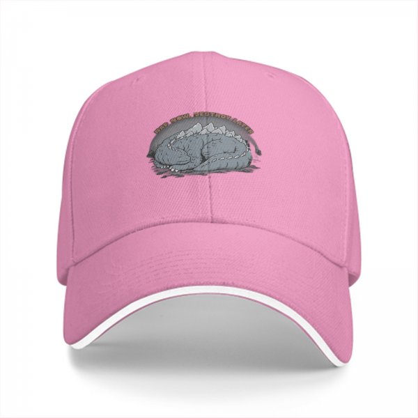 Black Baseball Cap with Sleeping Dragon 'Nap Now Destroy Later' Print