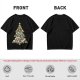 Olive T-Shirt With Cute Cat Christmas Tree Holiday Print