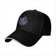 Black Baseball Cap With Neon Psychedelic Dragon Head Print