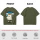 Olive t-shirt with cartoon Monday calendar graphic and 'I HATE YOU TOO' text